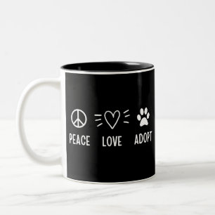 Taza Bicolor Peace Love Adopte
