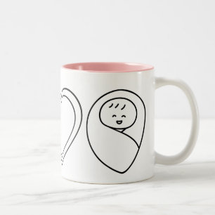 Taza Bicolor Peace Love Babies