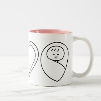 Taza Bicolor Peace Love Babies