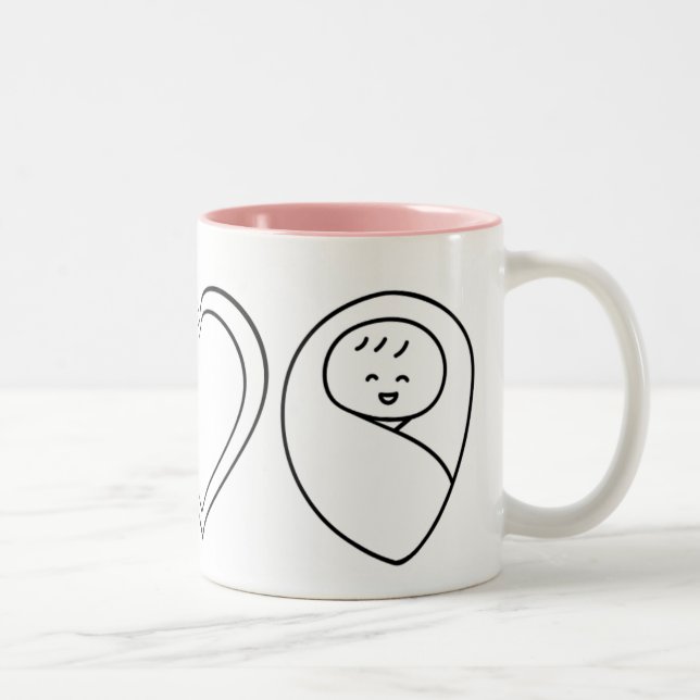 Taza Bicolor Peace Love Babies (Derecha)