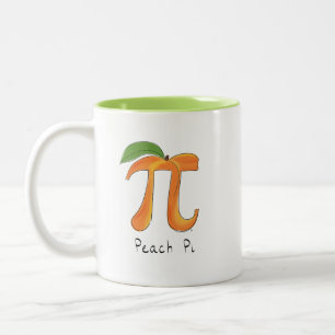 Taza Bicolor Peach Pi Cute Math Pi Day Coffee Mug