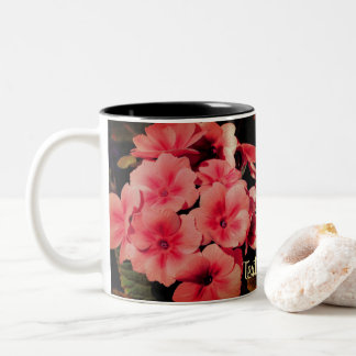 Taza Bicolor Peach Primrose Flower Art Personalizado