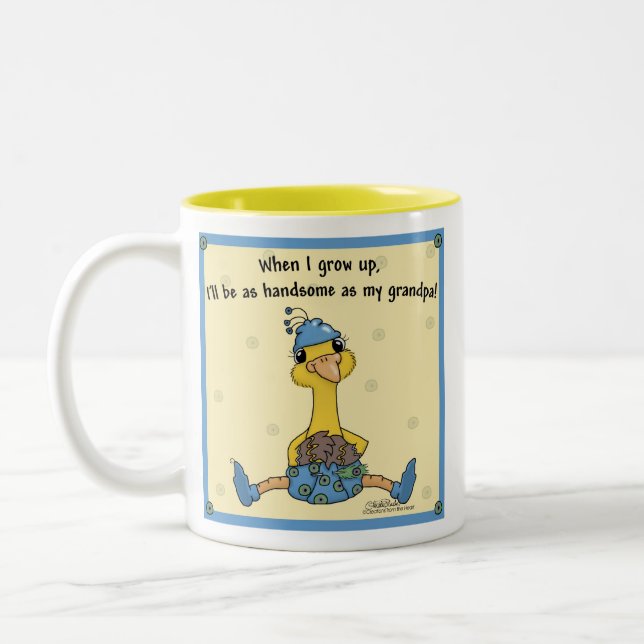 Taza Bicolor Peachick Handsome like Grandp (Izquierda)