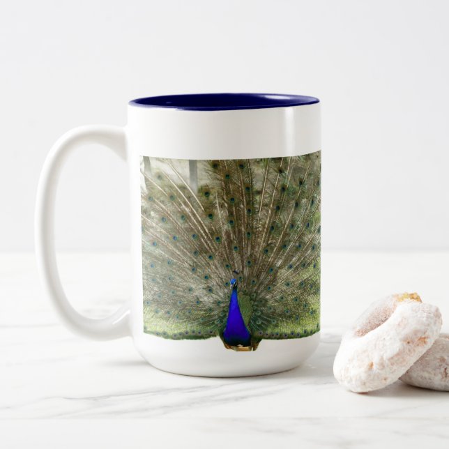 Taza Bicolor Peacock (Con donut)