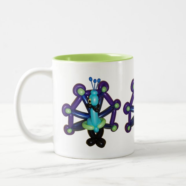 Taza Bicolor Peacock Mug, un animal globo (Izquierda)