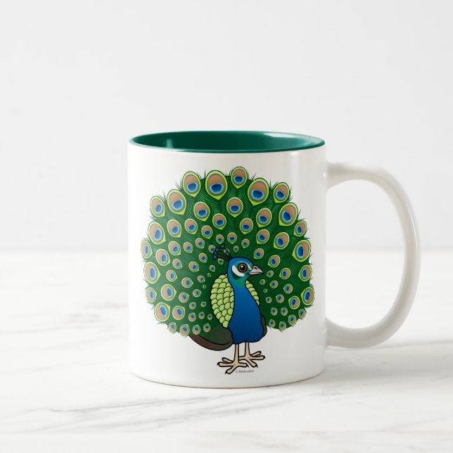 Taza Bicolor Peafowl indio (Derecha)