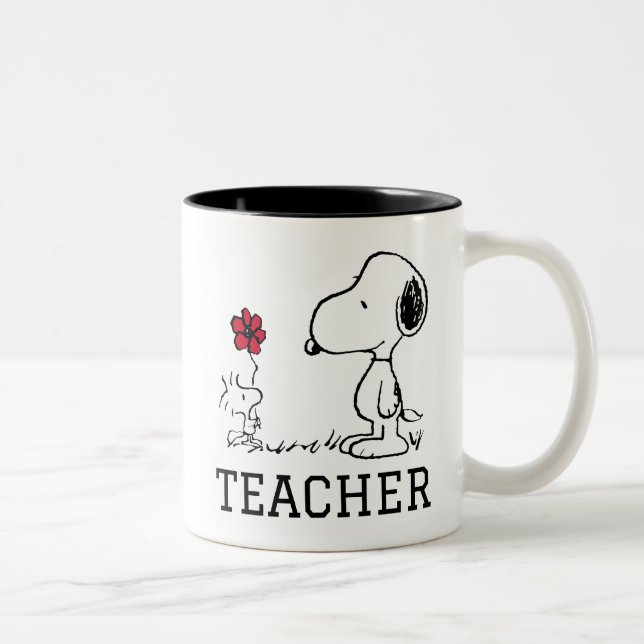 Taza Bicolor PEANUTS | Snoopy & Woodstock Teacher (Derecha)