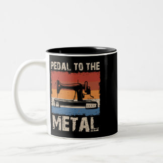 Taza Bicolor Pedal A La Máquina De Coser Metalizado Quilting Wo