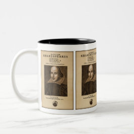 Taza Bicolor Pedazo delantero al primer folio de Shakespeare
