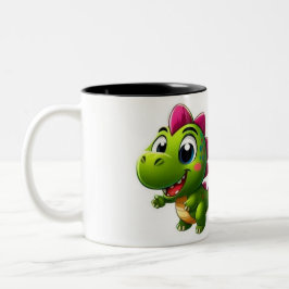 Taza Bicolor Pegatina de aventuras de Dinosaur