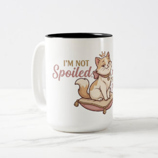 Taza Bicolor Pegatina de cojín real para gato mimado