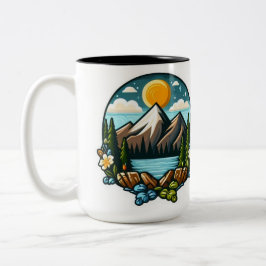 Taza Bicolor Pegatina de motivación matutina