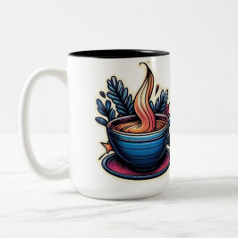 Taza Bicolor Pegatina de motivación matutina