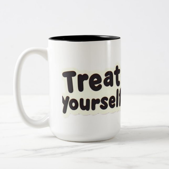 Taza Bicolor Pegatina de Tratamientos Dulces (Izquierda)