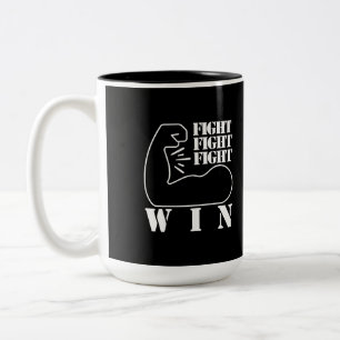 Taza Bicolor Pelear, luchar, luchar, ganar