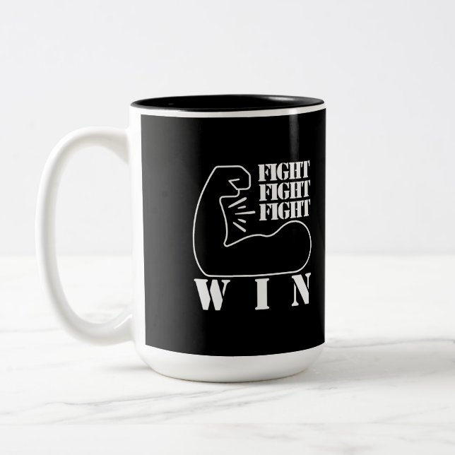 Taza Bicolor Pelear, luchar, luchar, ganar (Izquierda)