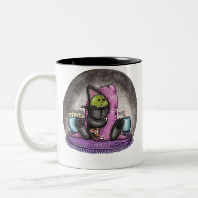 Taza Bicolor Película aterradora: gato y ratón (Izquierda)