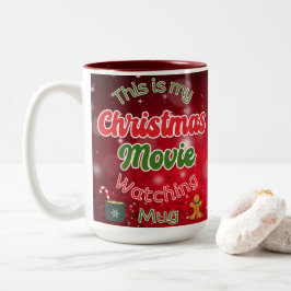 Taza Bicolor Película de navidades viendo a Mug, Navidad Mug