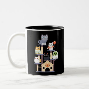 Taza Bicolor Películas de terror de gatos divertidos Gatos lind