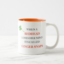 Taza Bicolor Pelirroja Pierde la Cabeza Ginger Snaps Shamrock D