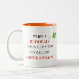 Taza Bicolor Pelirroja Pierde la Cabeza Ginger Snaps Shamrock D