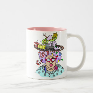 Taza Bicolor Pelo del navidad