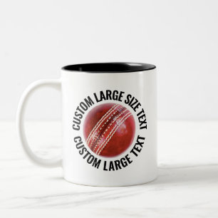 Taza Bicolor Pelota de Cricket & Texto Grande NEGRO 11oz Person
