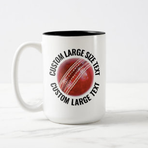 Taza Bicolor Pelota de Cricket & Texto Grande NEGRO 15oz Person