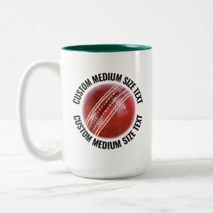 Taza Bicolor Pelota de Cricket, Texto Mediano CAZADOR VERDE 15o