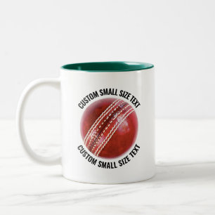 Taza Bicolor Pelota de Cricket & Texto Pequeño CAZADOR VERDE 11