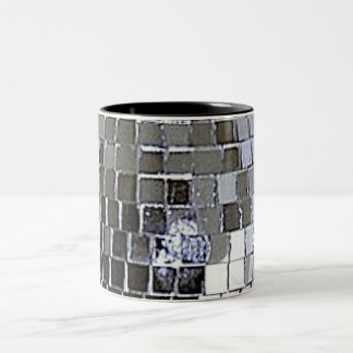 Taza Bicolor Pelota de disco plateado