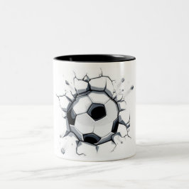 Taza Bicolor pelota de fútbol