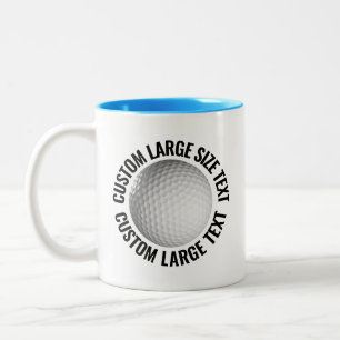 Taza Bicolor Pelota de Golf & Texto Grande AZUL CLARO 325ml Per