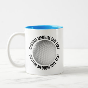 Taza Bicolor Pelota de Golf & Texto Mediano AZUL CLARO 325ml Pe