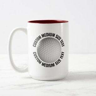 Taza Bicolor Pelota de Golf & Texto Mediano MAROON 15oz Persona