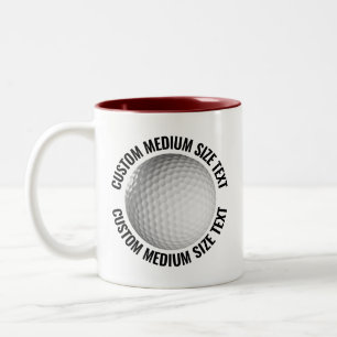 Taza Bicolor Pelota de Golf & Texto Mediano MARRÓN 11oz Persona