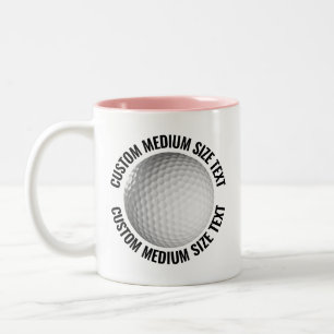 Taza Bicolor Pelota de Golf & Texto Mediano ROSA 325ml Personal