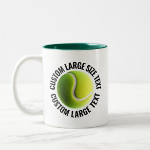 Taza Bicolor Pelota de Tenis & Texto Grande CAZADOR VERDE 325ml