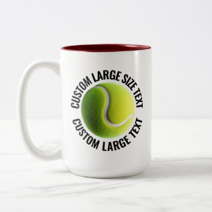 Taza Bicolor Pelota de Tenis & Texto Grande GRANA 425g Personal