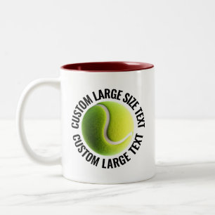 Taza Bicolor Pelota de Tenis & Texto Grande GRANATE 325ml Perso