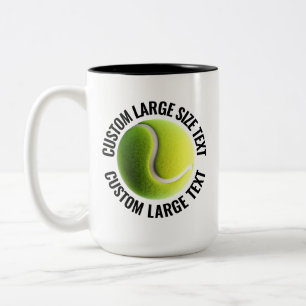 Taza Bicolor Pelota de Tenis & Texto Grande NEGRO 15oz Personal