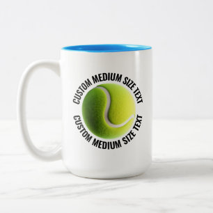 Taza Bicolor Pelota de Tenis & Texto Mediano AZUL CLARO 15oz Pe