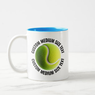 Taza Bicolor Pelota de Tenis & Texto Mediano AZUL CLARO 325ml P