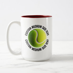 Taza Bicolor Pelota de Tenis & Texto Mediano GRANATE 425g Perso