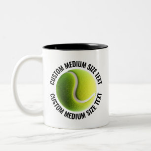 Taza Bicolor Pelota de Tenis & Texto Mediano NEGRO 325ml Person