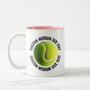 Taza Bicolor Pelota de Tenis & Texto Mediano ROSA 325ml Persona