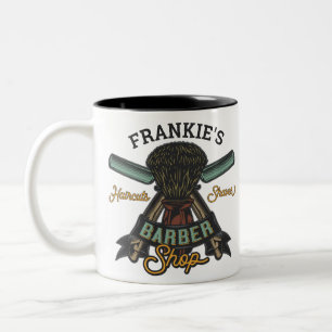 Taza Bicolor Peluquería Personalizada Cortes de Pelo Retro Afei