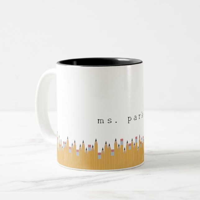 Taza Bicolor Pencillos personalizados (Anverso izquierdo)