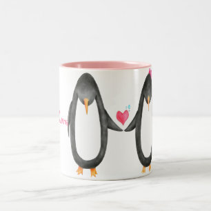Taza Bicolor Pengin Luv