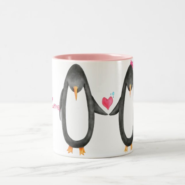 Taza Bicolor Pengin Luv (Centro)